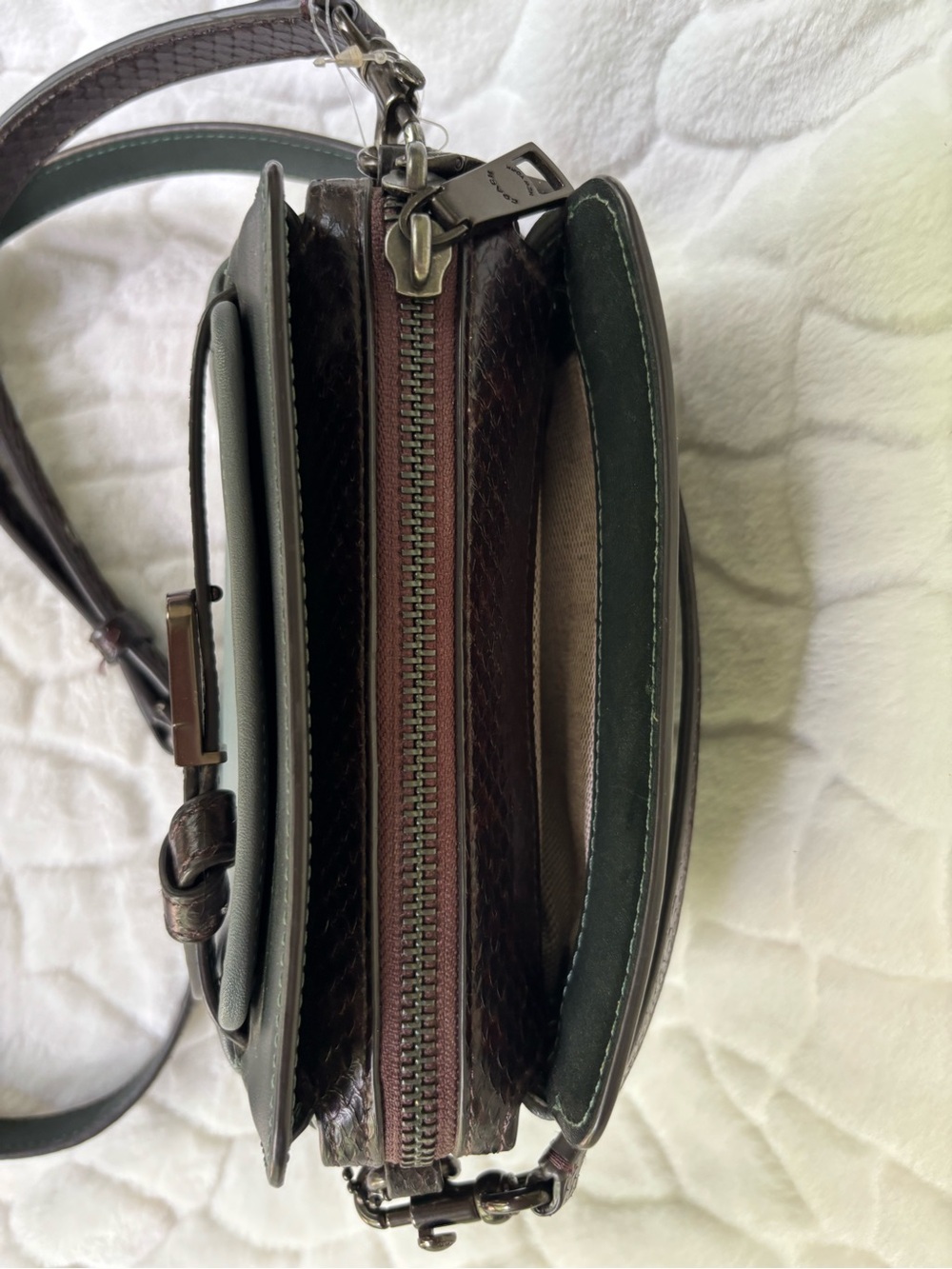 Coach Tate 18 Crossbody With Snakeskin Detail - Picture 5 of 16